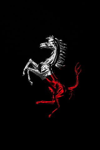Horse, Ferrari, logo, minimal, 240x320 wallpaper