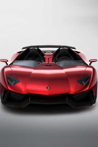 Red, sports car, Lamborghini Aventador, 240x320 wallpaper