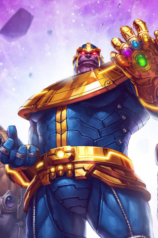 Mobile game, Thanos and his team, Marvel: Contest of Champions, 240x320 wallpaper