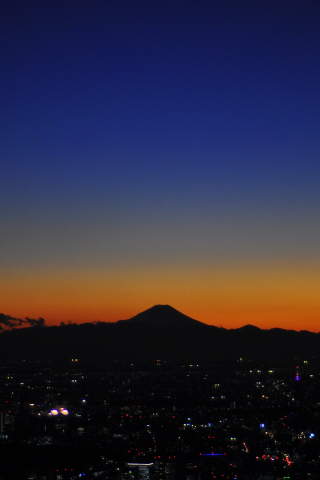 Dawn, sunset, mount fuji, sky, 240x320 wallpaper