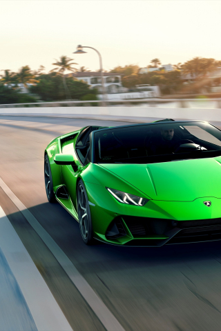 On-road, luxury sports car, Lamborghini Huracan, 240x320 wallpaper