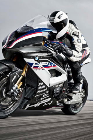 BMW HP4 Race, bike, track, 240x320 wallpaper