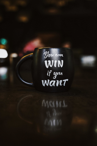 Coffee cup, black, quote, 240x320 wallpaper