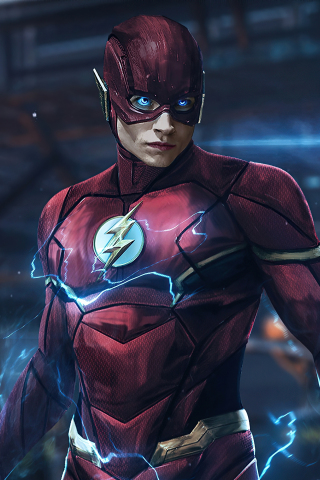 The Flash, Erza Miller, superhero, art, 240x320 wallpaper