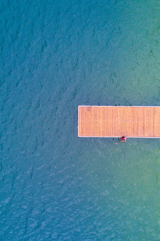 Pier, summer, vacation, holiday, aerial view, lake, 240x320 wallpaper