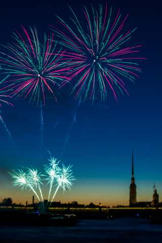 Celebrations, fireworks, sky, night, 240x320 wallpaper