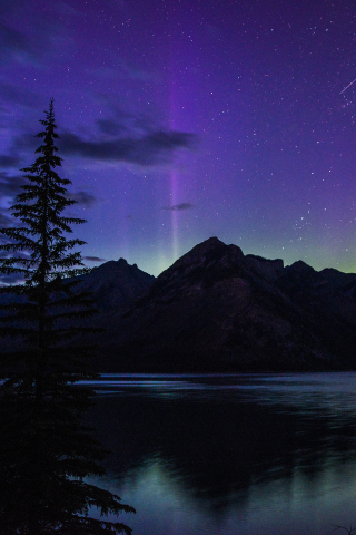 Aurora Borealis, Banff National Park, Alberta, canada, 240x320 wallpaper