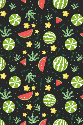 Watermelons, fruits, pattern, digital art, 240x320 wallpaper