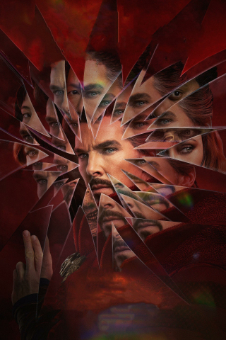 Movie, Doctor Strange in the Multiverse of Madness, scattered mirror, imax poster, 240x320 wallpaper
