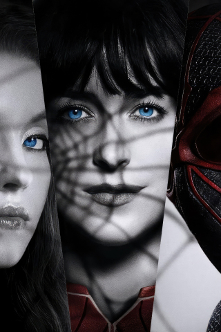 Madame Web's all Character, posters of all girls, movie, 2024, 240x320 wallpaper