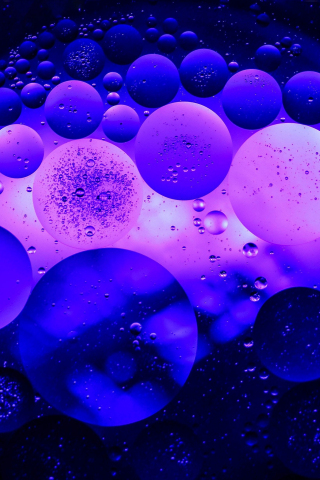 Blue, bubbles, close up, 240x320 wallpaper