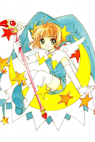 Anime girl, minimal, Sakura Kinomoto, Cardcaptor Sakura, 240x320 wallpaper
