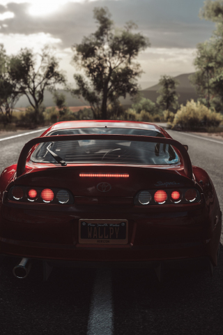 Download wallpaper 240x320 forza horizon 3, video game, toyota supra, rear,  old mobile, cell phone, smartphone, 240x320 hd image background, 8299
