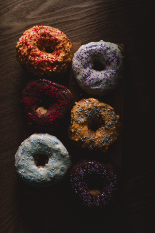 Sweets, colorful Doughnuts, 240x320 wallpaper