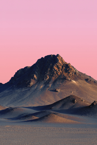 Pink n clean sky, hilltop, desert, sunset, nature, 240x320 wallpaper