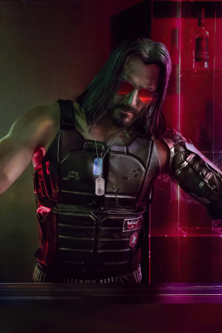 Keanu, cyberpunk 2077, game character, 240x320 wallpaper