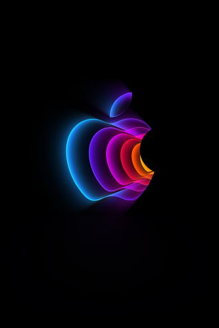Apple's logo, dark & minimal, 2022, 240x320 wallpaper