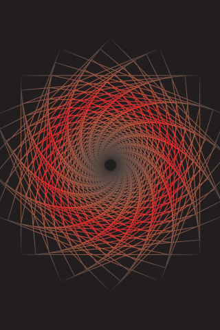 Minimal, vortex, orange-red lines, geometric, 240x320 wallpaper