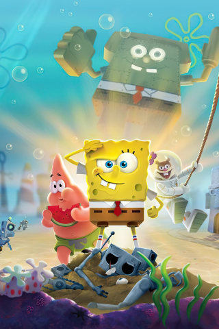 SpongeBob SquarePants, underwater, cartoon, 240x320 wallpaper