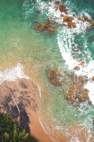 Beach, sea, aerial view, nature, 240x320 wallpaper