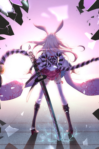 Honkai Impact, warrior, anime girl, Valkyrja, 240x320 wallpaper