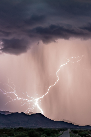 Lightning, landscape, storm, sky, 240x320 wallpaper