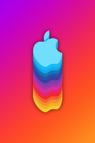 Apple's logo, material art, abstract, 240x320 wallpaper