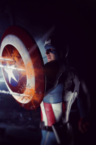 Captain America, shield, the winter solider, artwork, 240x320 wallpaper