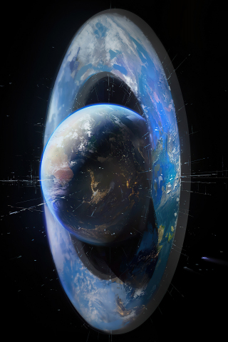 Fantasy, orbit around planet, space, 240x320 wallpaper