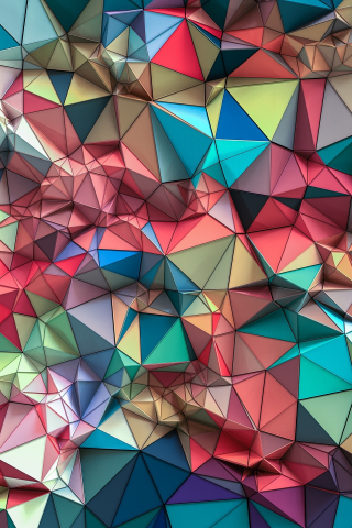 Triangles, colorful, geometric pattern, abstract, 240x320 wallpaper