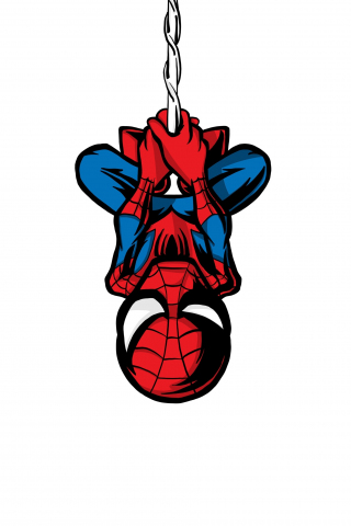 Spider-man, illustration, minimalist, hang, artwork, 240x320 wallpaper