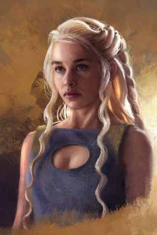 Daenerys targaryen, emilia clarke, game of thrones, fan art, 240x320 wallpaper