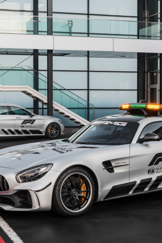 Mercedes-AMG GT R and C-klasse Estate, F1 safety cars, 2018, 240x320 wallpaper