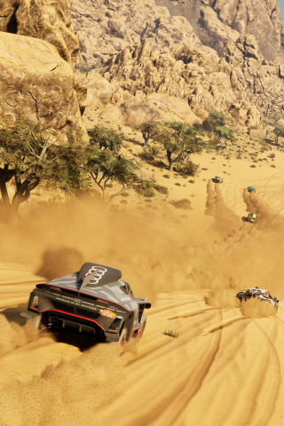 Dakar Desert Rally, racing online game, gameshot, cars, 240x320 wallpaper