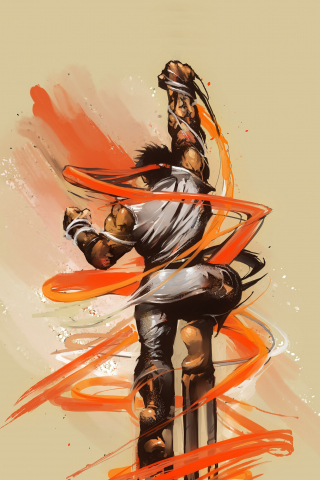 Ryu, Street Fighter, video game, art, 240x320 wallpaper