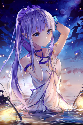 Fate/Stay Night, Fate series, anime girl, wet body, 240x320 wallpaper