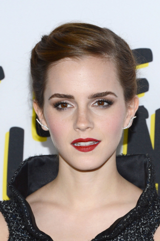 Emma Watson, beautiful eyes, makeup, 240x320 wallpaper