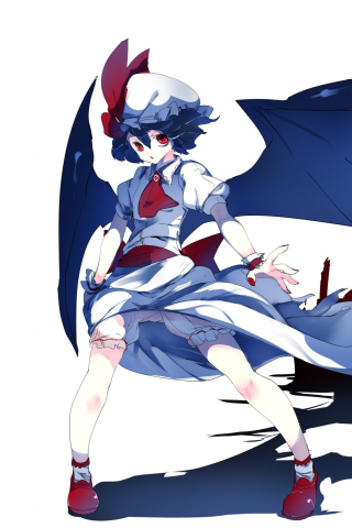 Wings, anime girl, touhou, remilia scarlet, 240x320 wallpaper