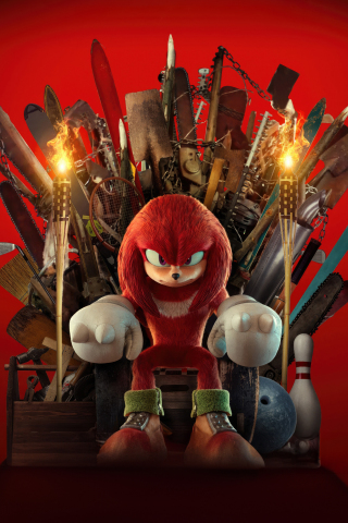 Download Wallpaper 320x480 Knuckles, 2024 Tv Series, Paramount Show 