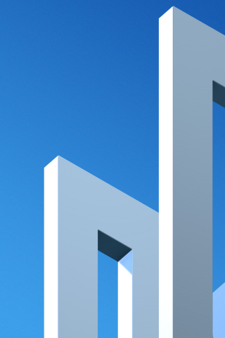 Minimal, modern and simple architecture, blue sky, 240x320 wallpaper