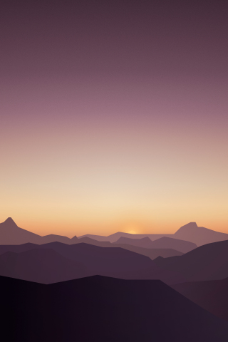 Calm, sunset, mountains, sky, beautiful, 240x320 wallpaper