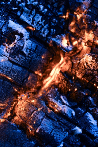 Coal burning, fire, surface, close up, 240x320 wallpaper