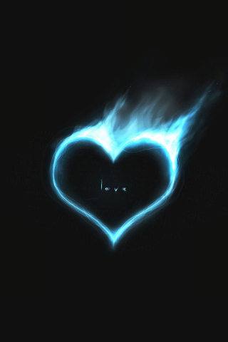 Heart, fire, love, minimal, 240x320 wallpaper