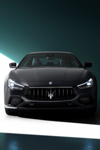 Black, 2021 Maserati Ghibli, luxury sedan, 240x320 wallpaper