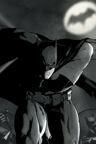 Monochrome, batman, comics, superhero, 240x320 wallpaper