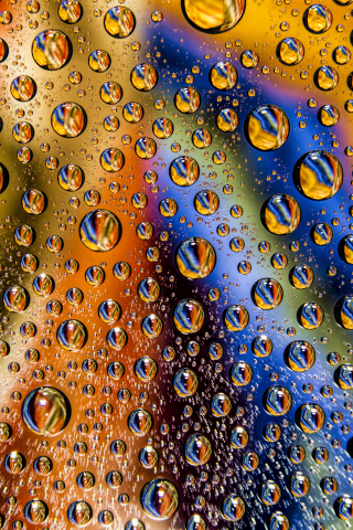 Drops, wet surface, colorful, 240x320 wallpaper