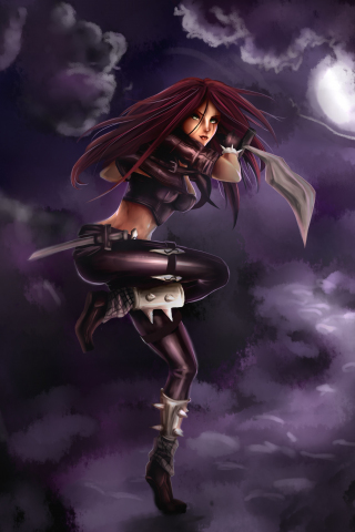 Download wallpaper 240x320 hot girl, katarina, league of legends, old mobile,  cell phone, smartphone, 240x320 hd image background, 3828