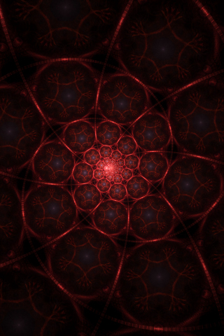 Fractal, red spiral, web, abstraction, 240x320 wallpaper