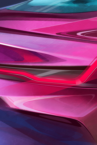 Taillight, digital art, BMW concept 8 series, 2018, 240x320 wallpaper