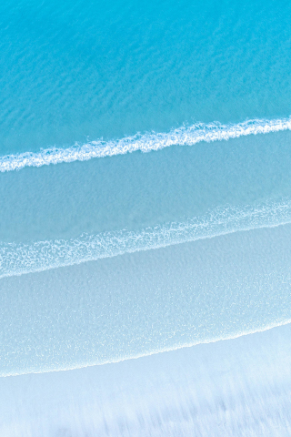 Aerial shot, blue sea waves, 240x320 wallpaper